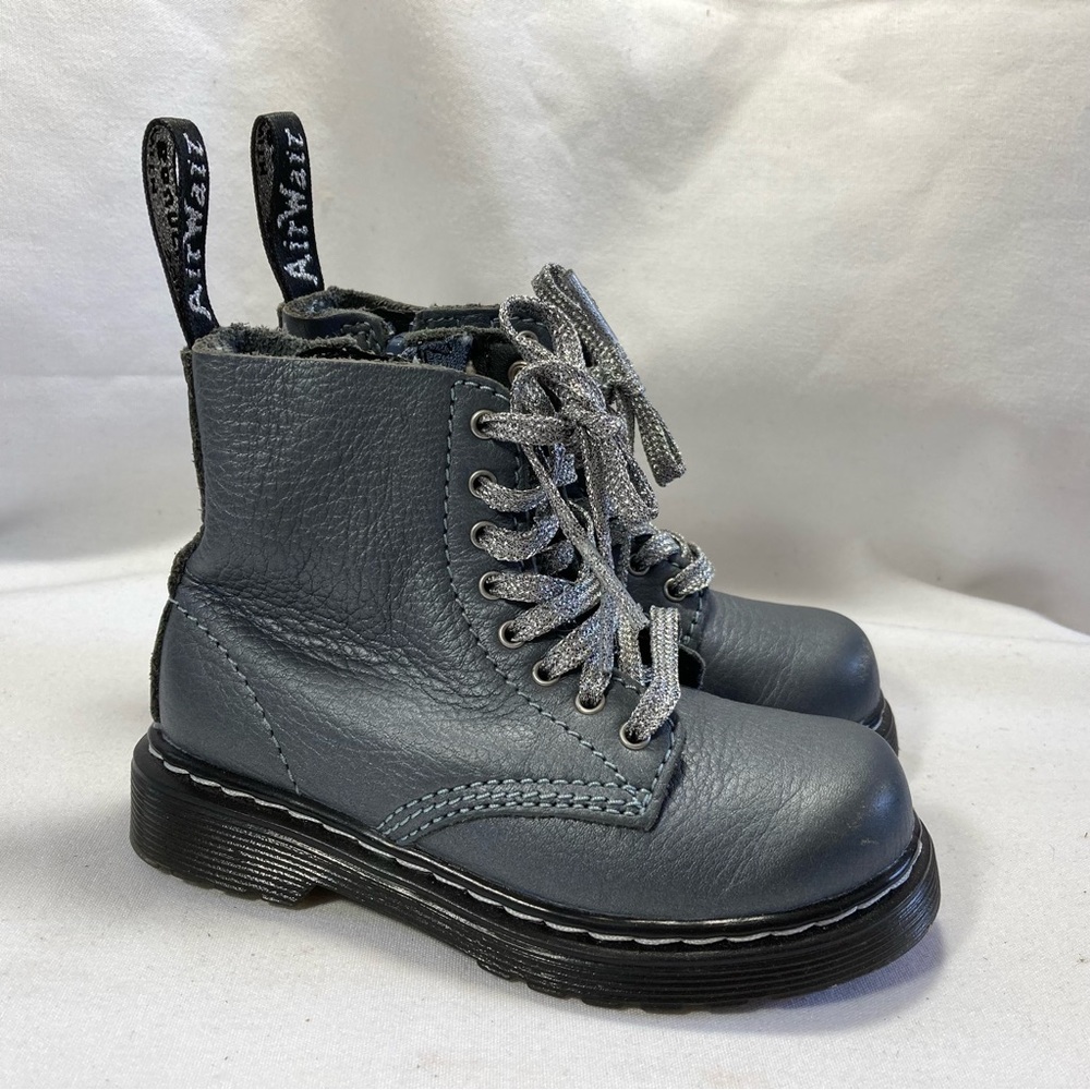 Dr. Martens 1460 Pascal T Docs Toddler Kids Size 8 Pascal Gunmetal Gray Boots - Picture 1 of 11